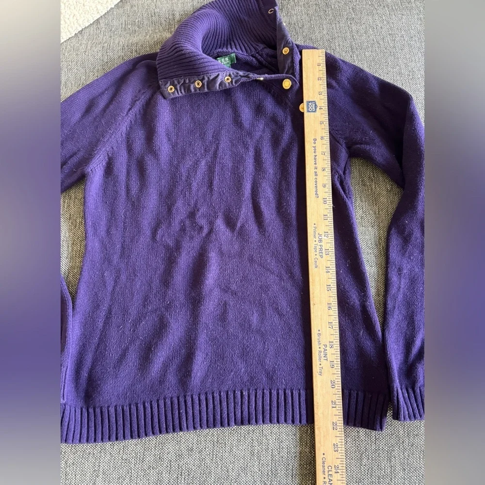 VTG ralph lauren turtleneck with gold button accent womens small purple